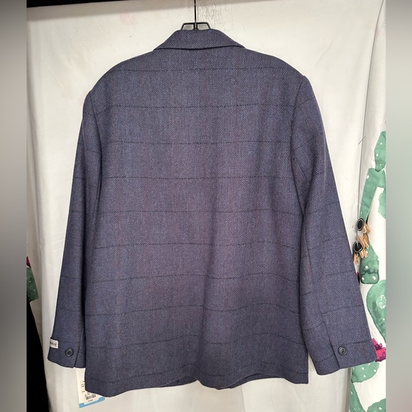 eska internationale women’s gray 100% wool check Lined blazer jacket size 14 - Picture 7 of 13